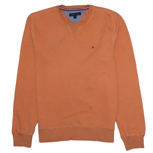 Tommy Hilfiger Men's Orange Crew Neck Pullover Sweatshirt M