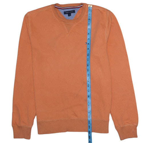 Tommy Hilfiger Men's Orange Crew Neck Pullover Sweatshirt M