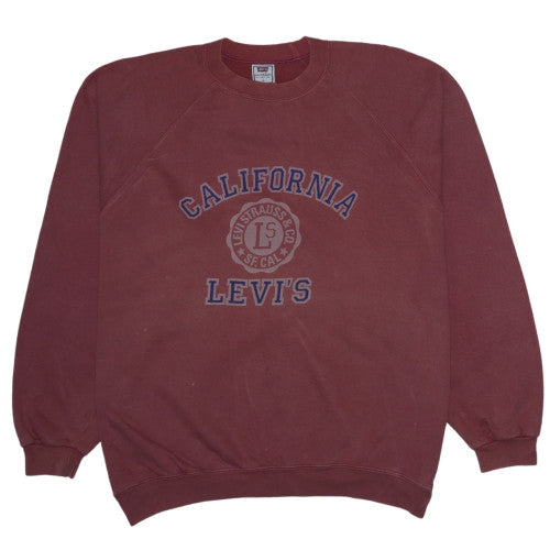 Levi’s Men’s Red California Logo Pullover Sweatshirt L Vintage