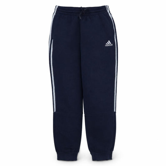 Front view of Adidas Men Blue Jogger Sweatpants M Regular Fit Fleece Trousers