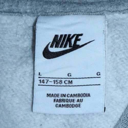Nike Boys Grey Crew Neck Pullover Sweatshirt L 147-158cm Classic Fit