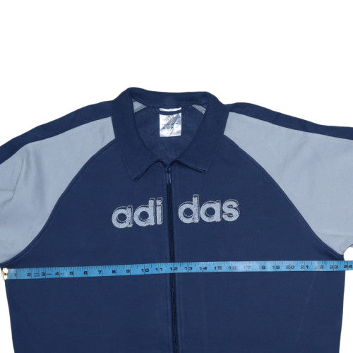 Adidas Mens Blue Full Zip Collared Sweatshirt Size L