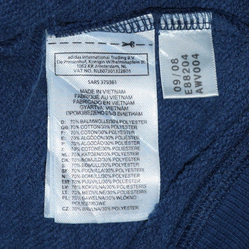 Adidas Mens Blue Full Zip Collared Sweatshirt Size L