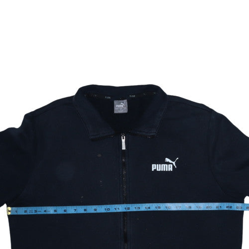 Puma Men's Black Full Zip Sweatshirt L Cotton Blend Casual