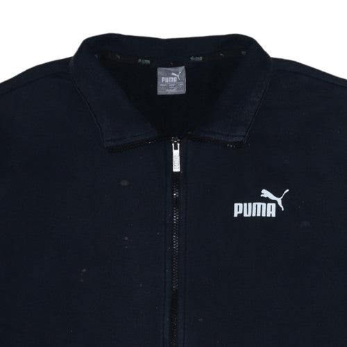 Puma Men's Black Full Zip Sweatshirt L Cotton Blend Casual