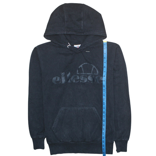 Ellesse Men's Black Pullover Hoodie S Logo Fleece Sweatshirt