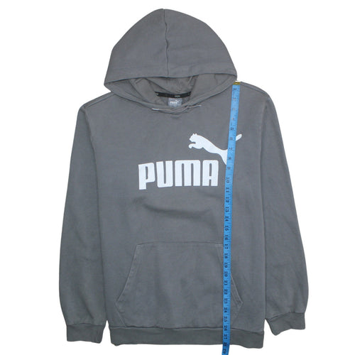 Puma Men's Grey XL Pullover Hoodie with Logo Print