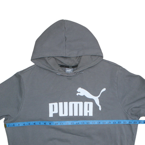 Puma Men's Grey XL Pullover Hoodie with Logo Print