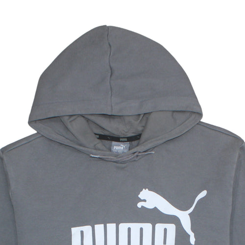 Puma Men's Grey XL Pullover Hoodie with Logo Print
