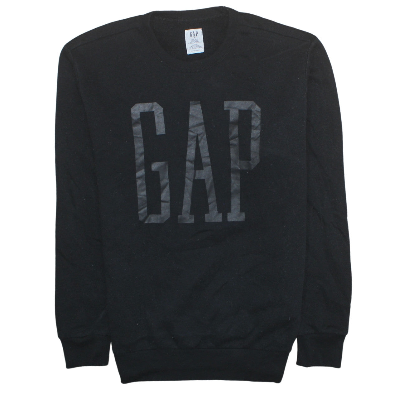 GAP Mens Black Crew Neck Logo Pullover Sweatshirt Size S