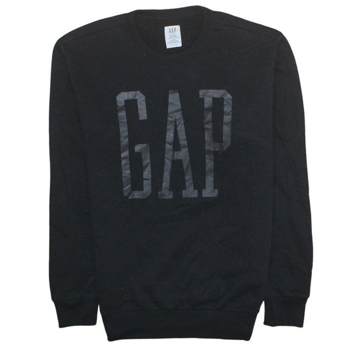 GAP Mens Black Crew Neck Logo Pullover Sweatshirt Size S