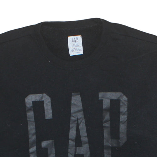 GAP Mens Black Crew Neck Logo Pullover Sweatshirt Size S