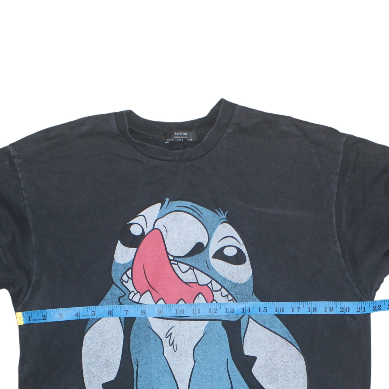 Bershka Womens Black Stitch Disney Graphic Pullover Sweatshirt Size S