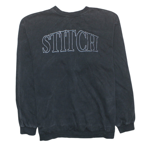 Bershka Womens Black Stitch Disney Graphic Pullover Sweatshirt Size S