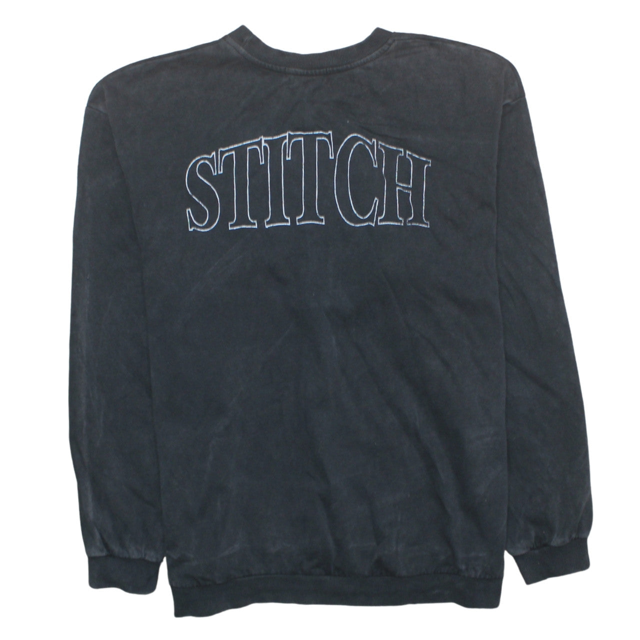 Bershka Womens Black Stitch Disney Graphic Pullover Sweatshirt Size S