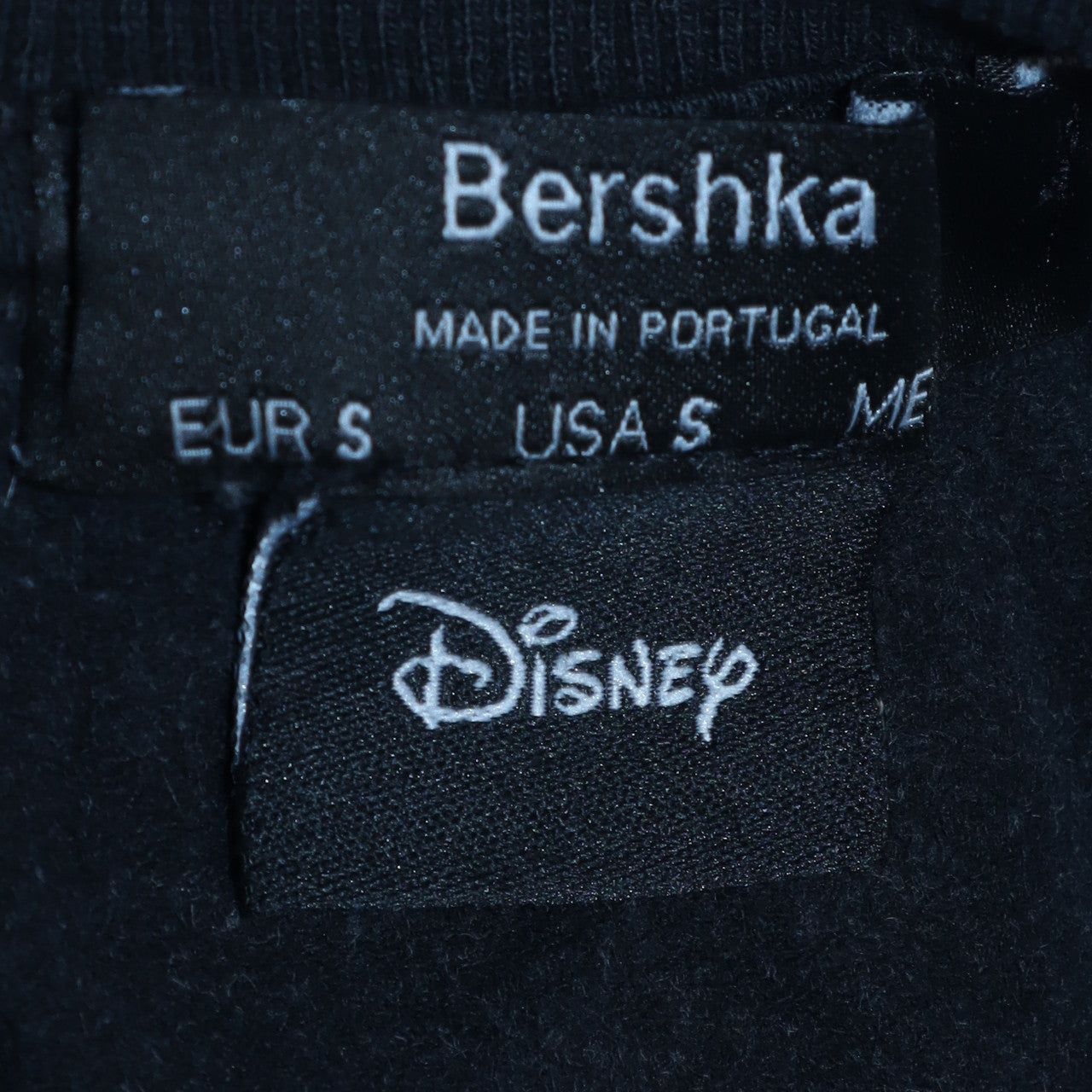 Bershka Womens Black Stitch Disney Graphic Pullover Sweatshirt Size S