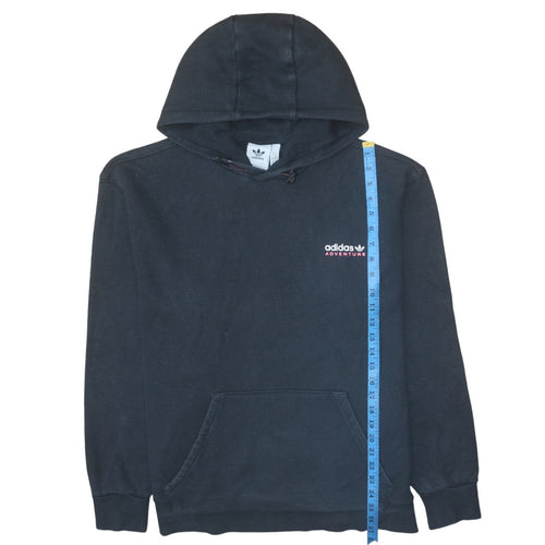 adidas Men’s Black XL Pullover Hoodie Adventure Graphic Logo Fleece