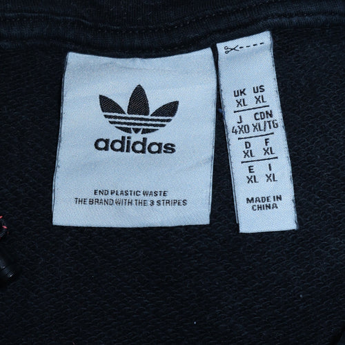 adidas Men’s Black XL Pullover Hoodie Adventure Graphic Logo Fleece