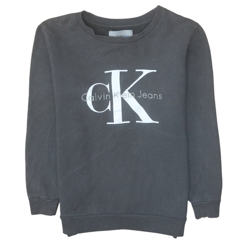 Calvin Klein Jeans Men's Black Logo Pullover Sweatshirt Size M