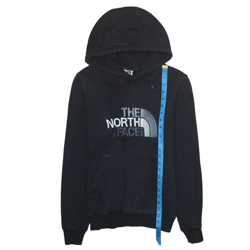 The North Face Men Black Pullover Hoodie S Logo Cotton Fleece