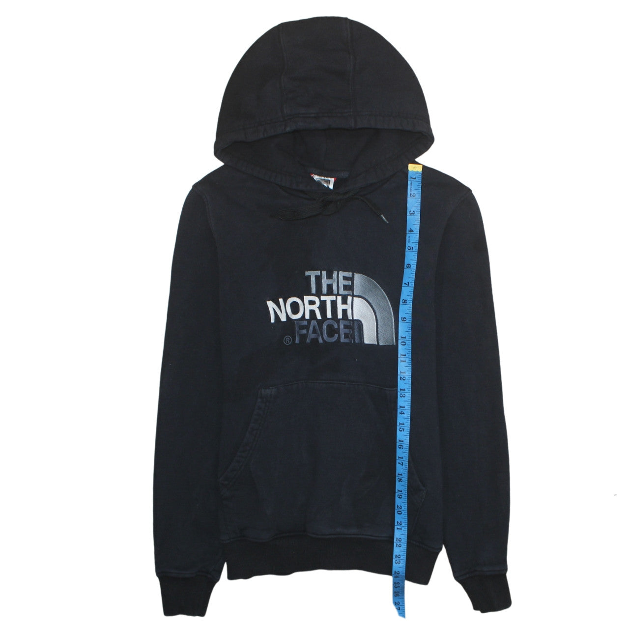The North Face Men Black Pullover Hoodie S Logo Cotton Fleece