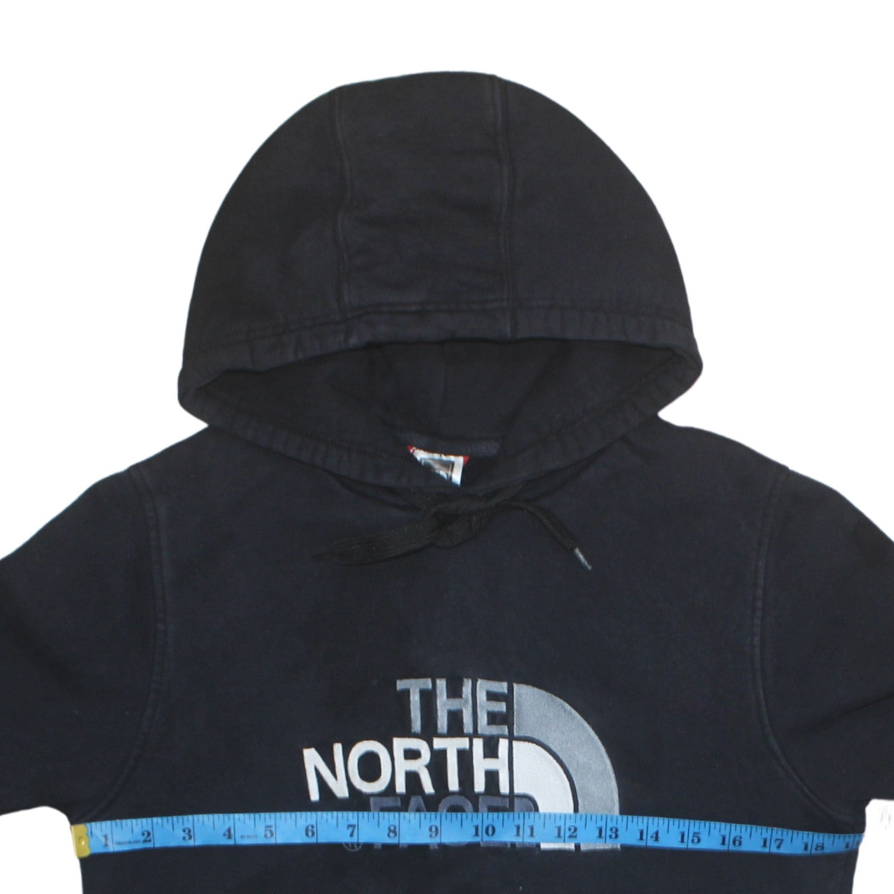 The North Face Men Black Pullover Hoodie S Logo Cotton Fleece