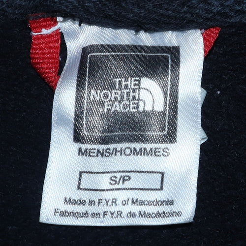 The North Face Men Black Pullover Hoodie S Logo Cotton Fleece