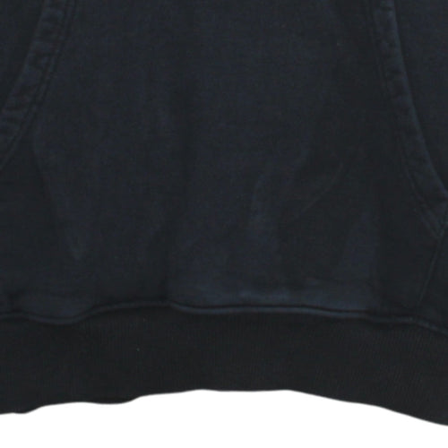 The North Face Men Black Pullover Hoodie S Logo Cotton Fleece