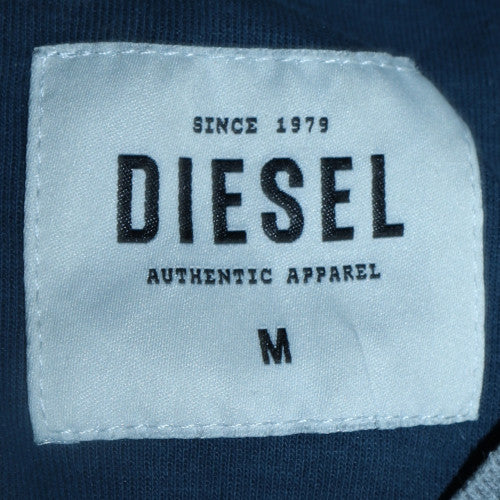 Diesel Men’s Blue Cotton Crew Neck Pullover Jumper Size M