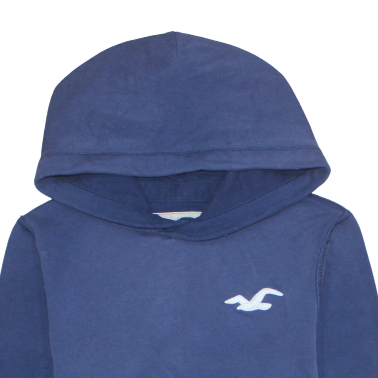 Hollister Men's Blue Pullover Hoodie L Logo Classic Casual