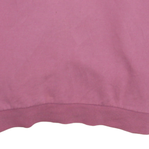 Diesel Women Black Pink Colourblock Pullover Hoodie L Cotton Blend