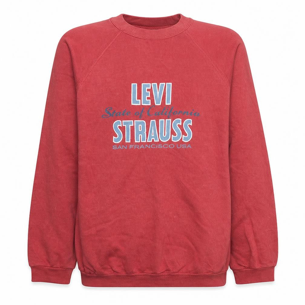 Front view of Levi’s Men Red XL Pullover Crew Neck Graphic Sweatshirt