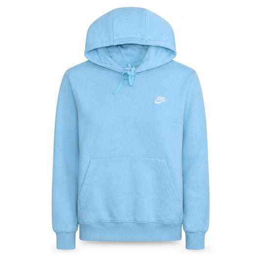 Front view of Nike Women’s Blue Pullover Hoodie Small Fleece Lined Casual Sweatshirt