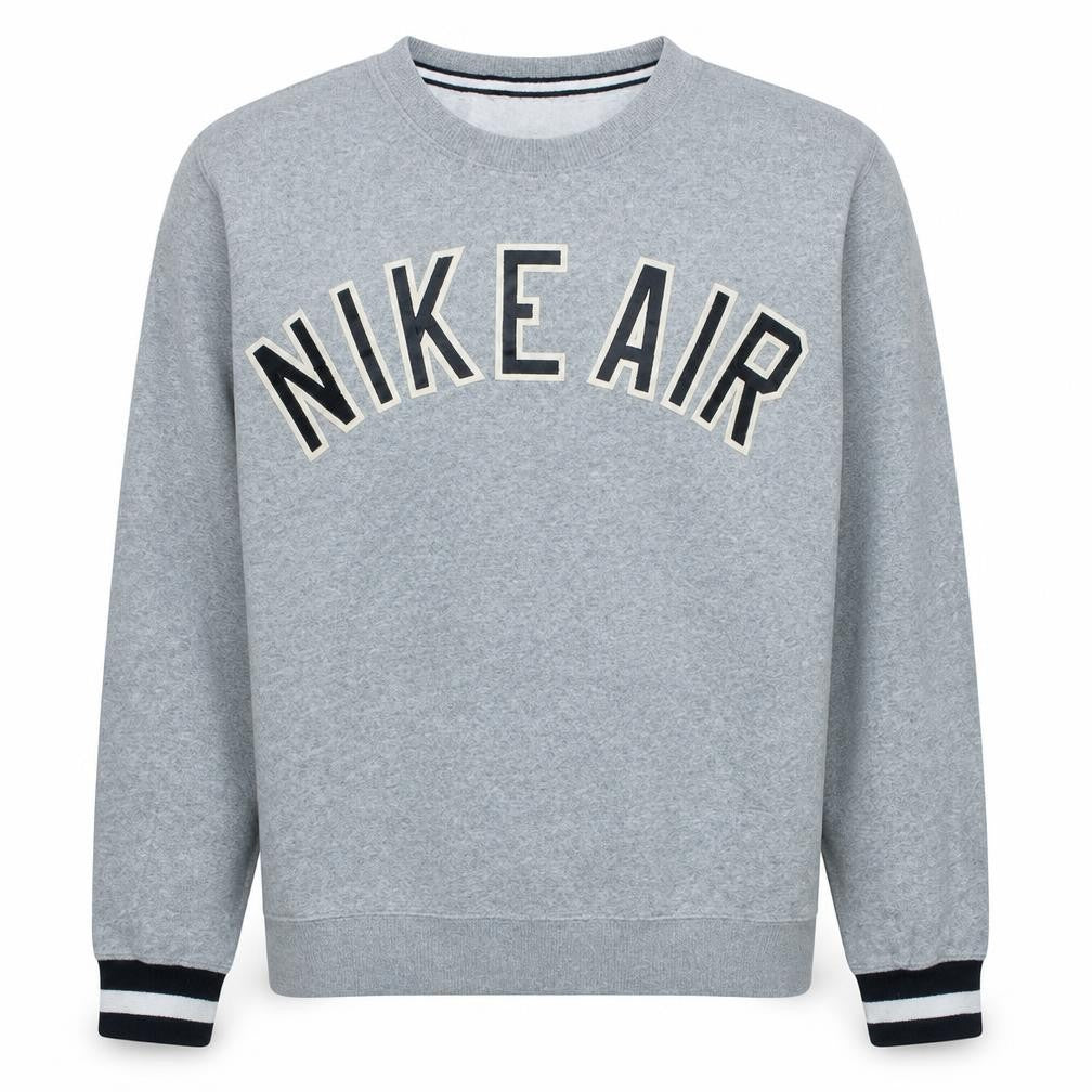 Front view of Nike Men's Grey Crew Neck Pullover Sweatshirt M