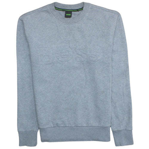 BOSS Men's Grey Logo Crew Neck Sweatshirt Size M Regular Fit