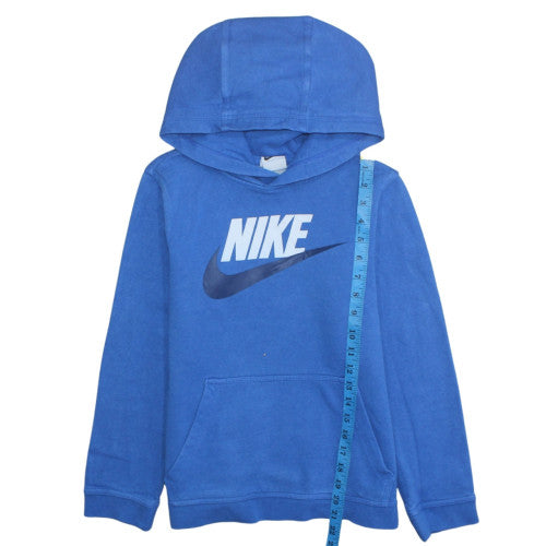 Nike Boys Blue Pullover Hoodie Size 13-14 Years Fleece Logo Sweatshirt