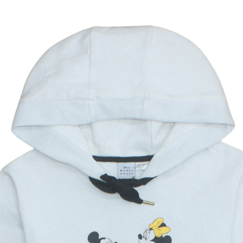 Disney Mickey Mouse Women's White Hoodie Size L Love Graphic Pullover