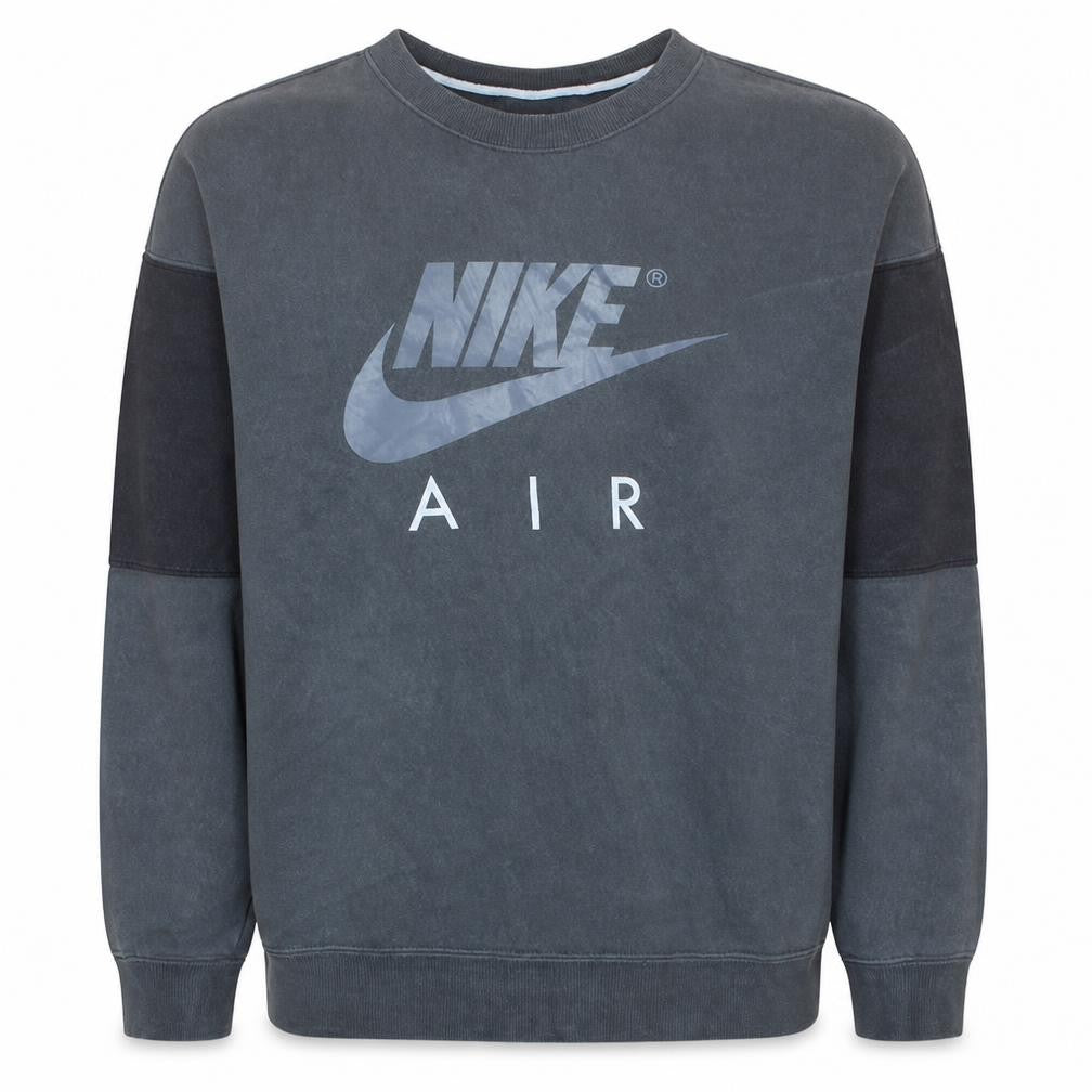 Front view of Nike Men’s Grey Air Logo Pullover Sweatshirt, size M