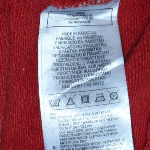 Adidas Men's Red Pullover Hoodie M Regular Fleece Sportswear