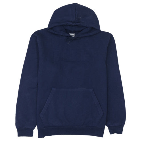 Puma Men's Navy Blue Pullover Hoodie Size L Fleece Lined Sweatshirt
