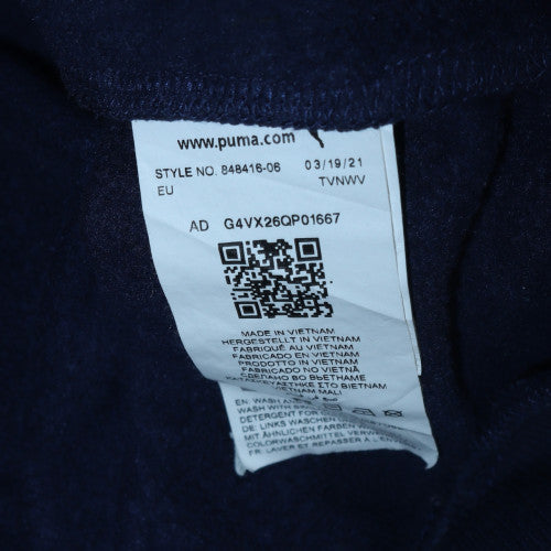 Puma Men's Navy Blue Pullover Hoodie Size L Fleece Lined Sweatshirt
