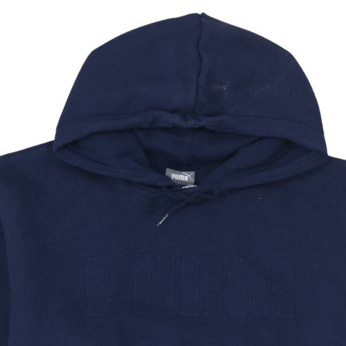 Puma Men's Navy Blue Pullover Hoodie Size L Fleece Lined Sweatshirt