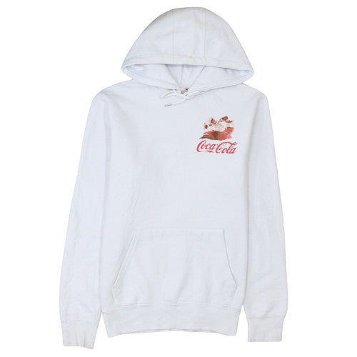 Primark Men’s White Coca-Cola Santa Hoodie Pullover L Winter Graphic