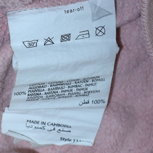 Champion Womens Pink Pullover Hoodie Medium Cotton Logo Sweatshirt