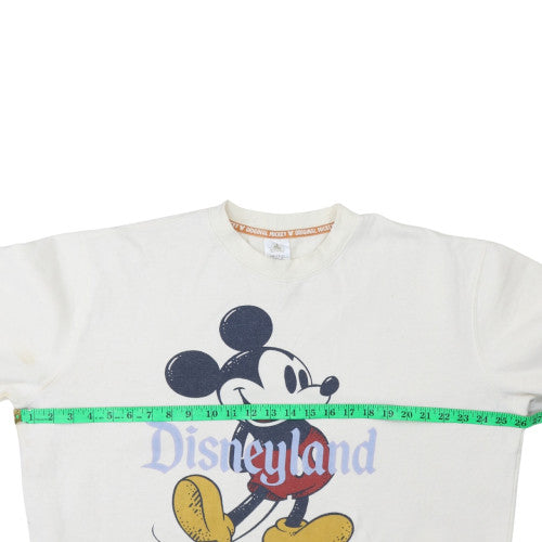 Disney Women White Mickey Mouse Disneyland Pullover Sweatshirt L