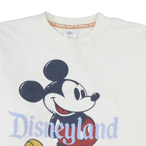 Disney Women White Mickey Mouse Disneyland Pullover Sweatshirt L