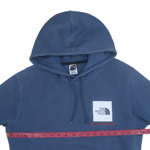 The North Face Men's Blue Pullover Hoodie Size S Regular Fit Outdoor Logo Sweatshirt