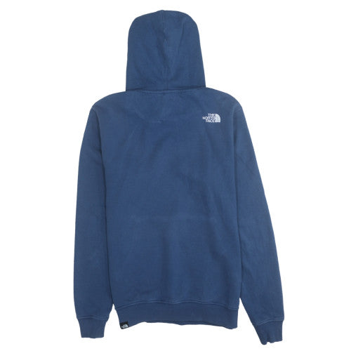 The North Face Men's Blue Pullover Hoodie Size S Regular Fit Outdoor Logo Sweatshirt