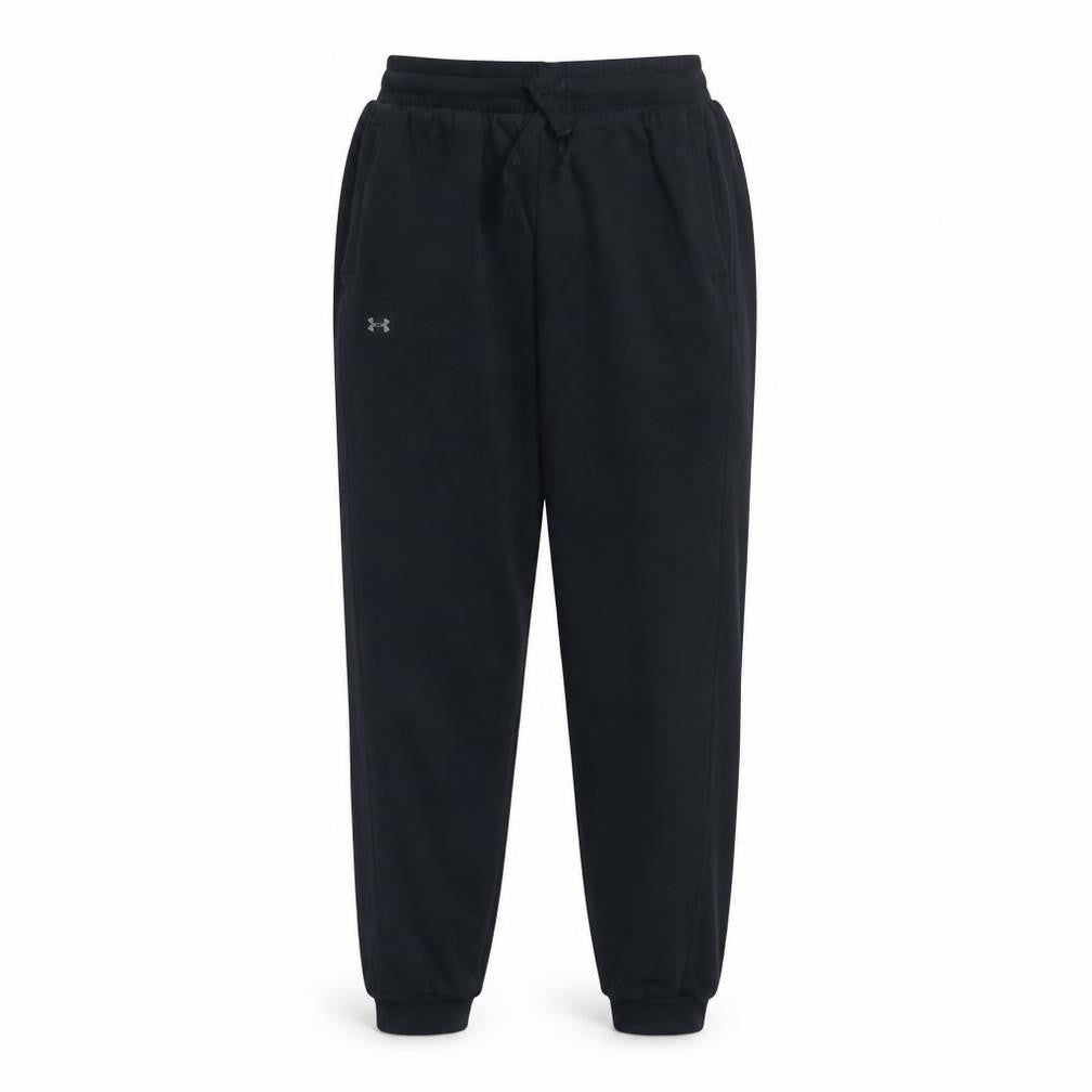 Front view of Under Armour Men's Black Fleece Jogger Sweatpants, size S