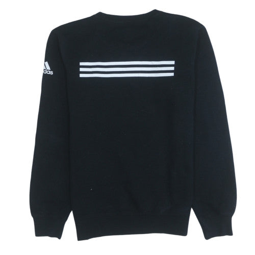 Adidas Mens Black Small Crew Neck Graphic Print Sweatshirt